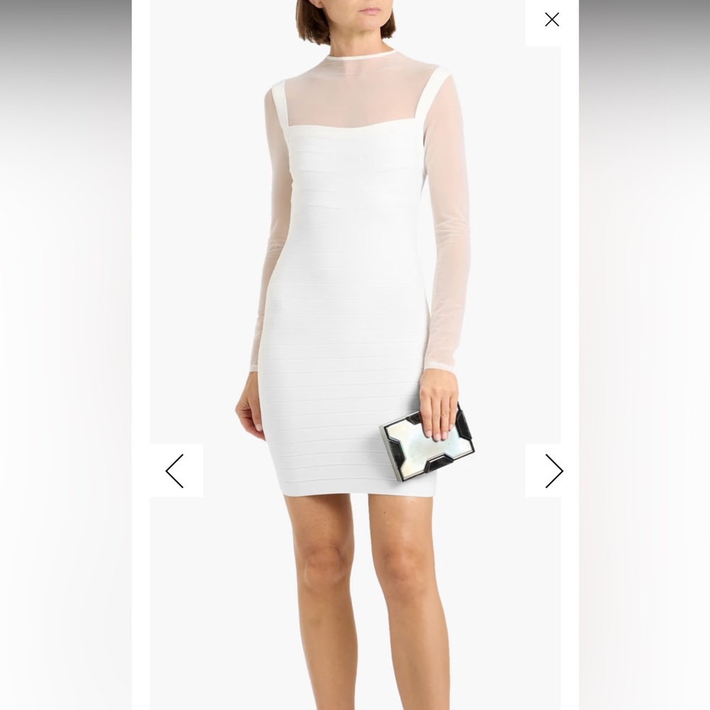 💎 ✨ Herve Leger Amy Dress- Small/Alabaster